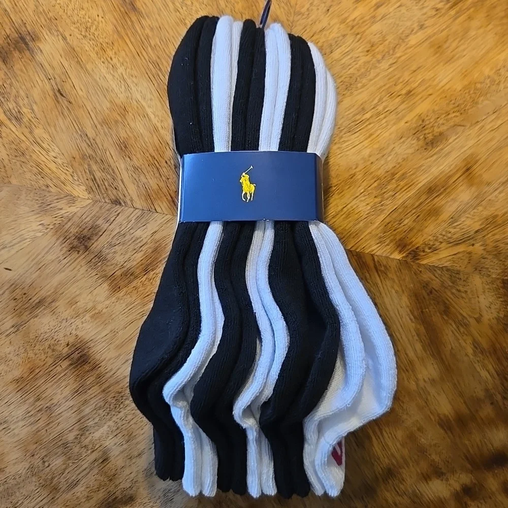 Polo by Ralph Lauren White and Pink Athletic Socks (3-Pack)